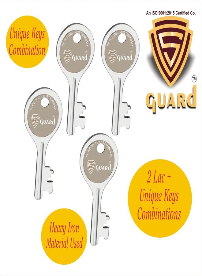 S-GUARD Heavy Duty Shutter Locks for Shop|, Main Gate| Main Door| Godowns| Offices| Warehouse| Trucks- Silver,Laser Print Design (JALARAM-92MM-10 Lever) - Image 4